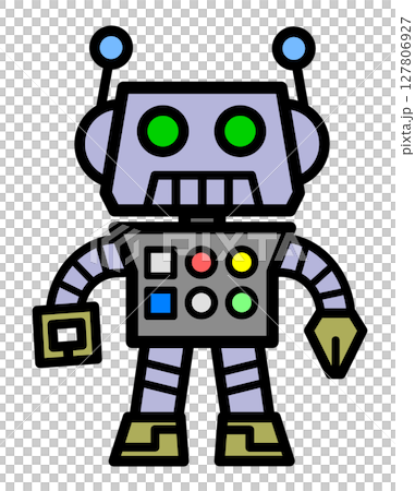 未来の正解で人工知能とAIを搭載するロボットのイラスト 127806927