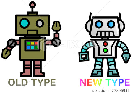 未来の正解で人工知能とAIを搭載するロボットのイラスト 127806931