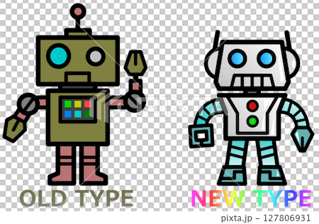 未来の正解で人工知能とAIを搭載するロボットのイラスト 127806931