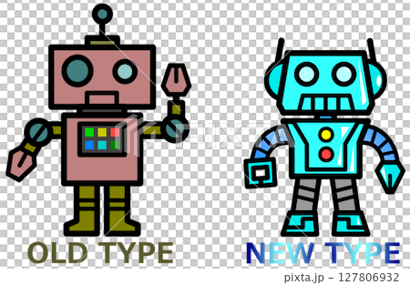 未来の正解で人工知能とAIを搭載するロボットのイラスト 127806932