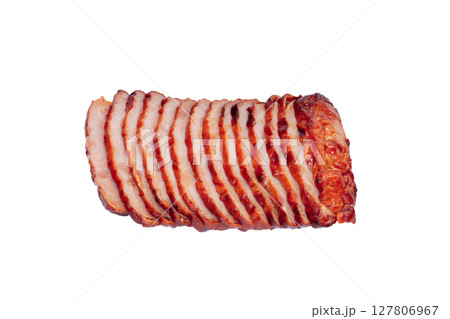 カットした焼き豚【白背景・切り抜き】 127806967