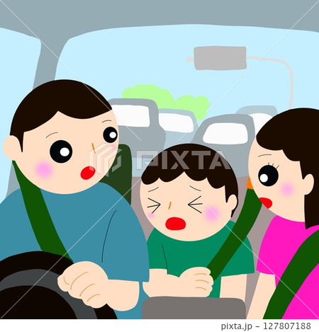 子どもが車酔いしてる 127807188