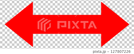 シンプルな赤い左右矢印のイラスト 127807226