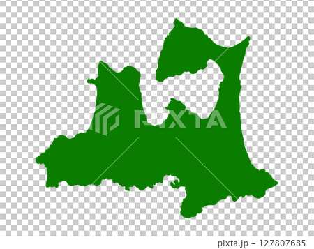 地図（青森県）グリーン 127807685
