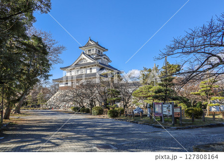 長浜城天守を見る豊公園風景 127808164