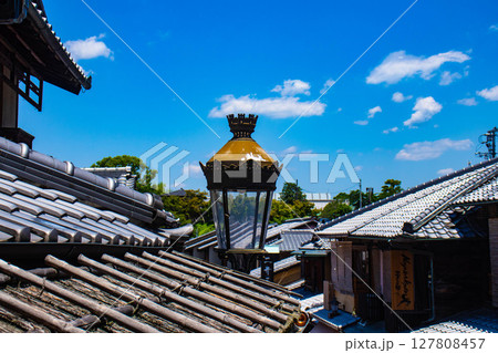 【京都風景】清水寺参道　風情ある京町屋の景色 127808457