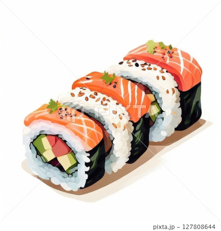 an AI Image Generator, Delicious Sushi Roll with Fresh Ingredients an AI Image Generator, Delicious Sushi Roll with Fresh Ingredients 127808644