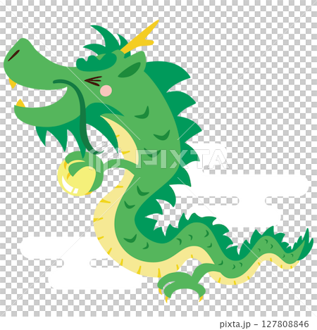 Vector illustration of a smiling dragon flying 127808846