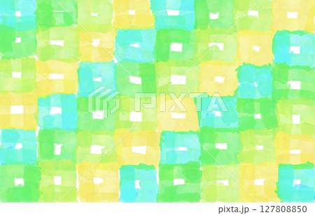 水彩タッチのライムグリーンブロック背景イラスト 127808850