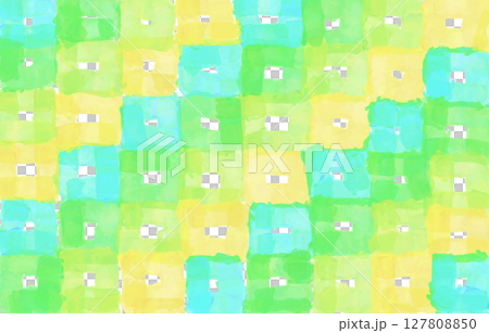 水彩タッチのライムグリーンブロック背景イラスト 127808850