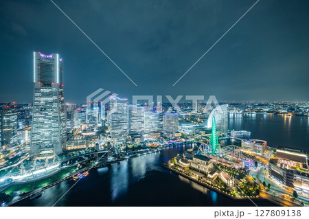 神奈川県横浜市みなとみらいの夜景 神奈川県横浜市みなとみらいの夜景 127809138