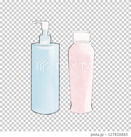 Set of two simple bottle illustrations Set of two simple bottle illustrations 127810883