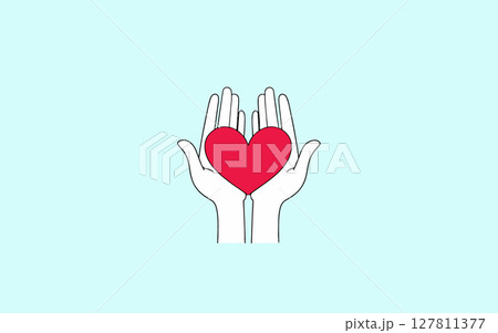 Hands Forming Heart with Broken Heart Inside 127811377