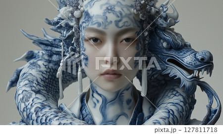 美しい龍の甲冑 127811718