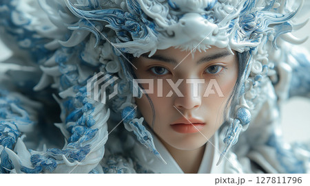 美しい龍の甲冑 127811796