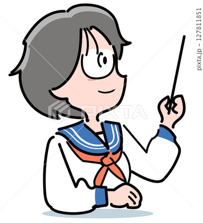 メガネの中学生女子-発表 127811851