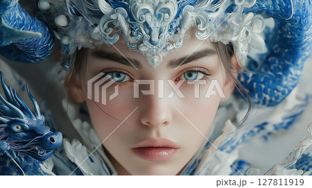 美しい龍の甲冑 127811919