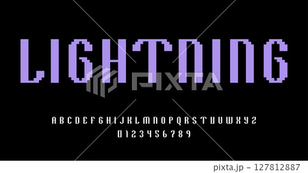 Set of alphabets font letters and numbers 127812887