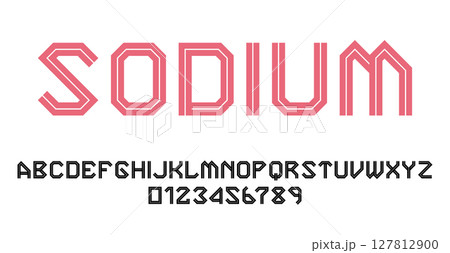 Set of alphabets font letters and numbers 127812900
