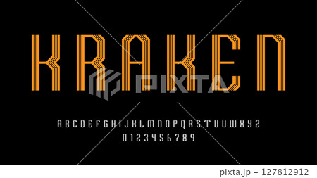 Set of alphabets font letters and numbers 127812912