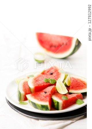 lime and mint leaves. lime and mint leaves. 127812992