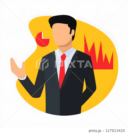 flat style business icon, transparent background, simple shapes 127813420