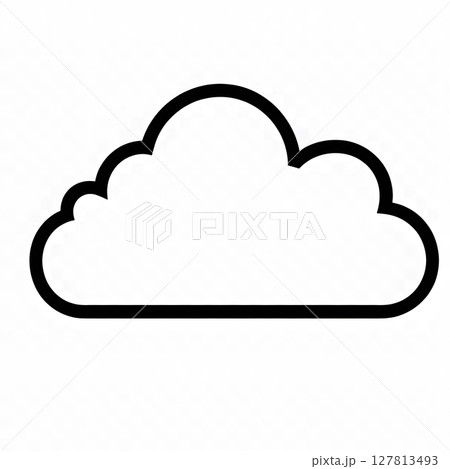 flat upload cloud icon, transparent background, simple lines 127813493