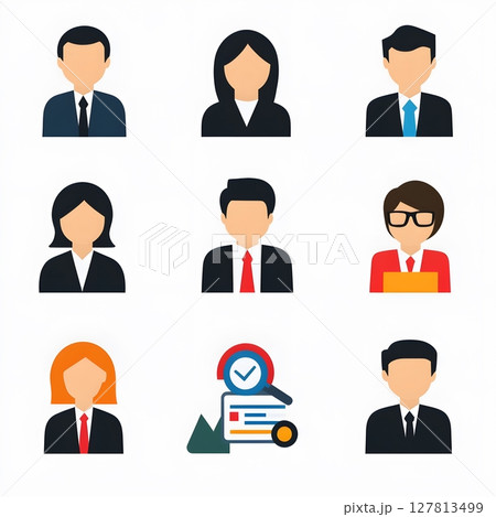 modern simple user icon, transparent background, line art 127813499