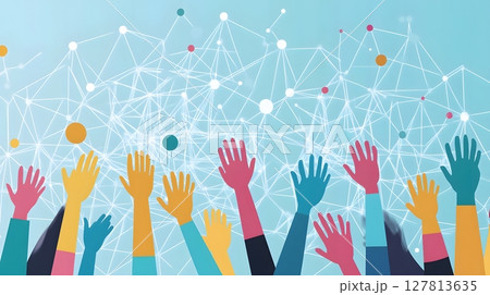 a concept image showing a business graph rising with hands supporting the base 127813635