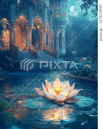 beautiful lotus in the pond 127814935