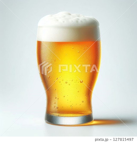 グラスに注がれた生ビール 127815497