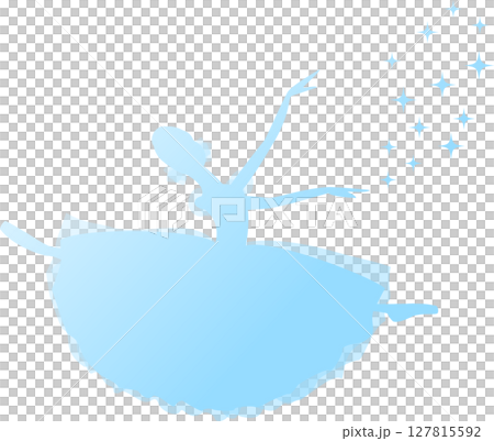 Ballerina dancing ballet Light blue gradient silhouette Ballerina dancing ballet Light blue gradient silhouette 127815592