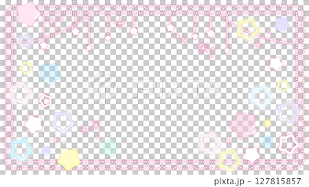 配信画面向け・きらきら星のパステルカラーフレーム（透過素材） 127815857