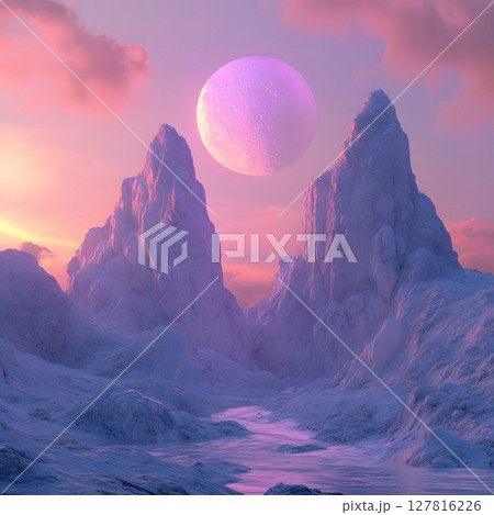 A_sunrise_breaking_through_dark_mountains 127816226