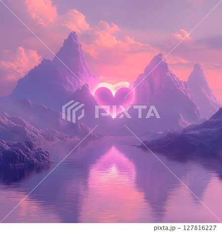 A_sunrise_breaking_through_dark_mountains 127816227