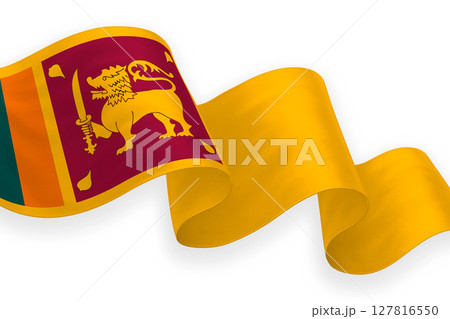 Sri Lanka national flag waving on white background 127816550