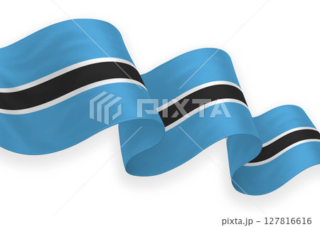 Botswana national flag waving on white background Botswana national flag waving on white background 127816616