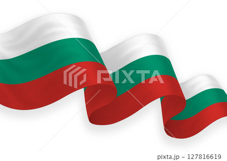 Bulgaria national flag waving on white background 127816619