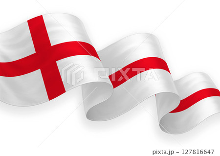England national flag waving on white background 127816647