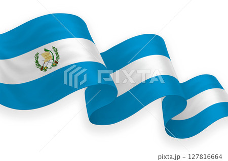 Guatemala national flag waving on white background 127816664