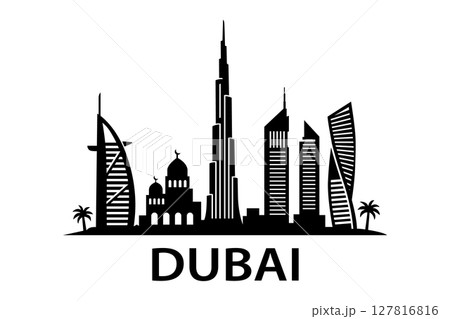 Modern Dubai skyline with skyscrapers and iconic architecture Modern Dubai skyline with skyscrapers and iconic architecture 127816816