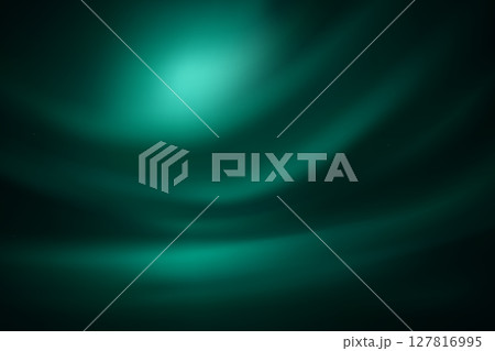 Swirling teal aurora style light with deep dark background 127816995