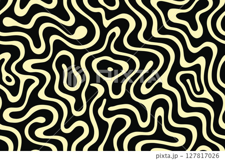 Seamless black yellow abstract trippy psychedelic background pattern 127817026