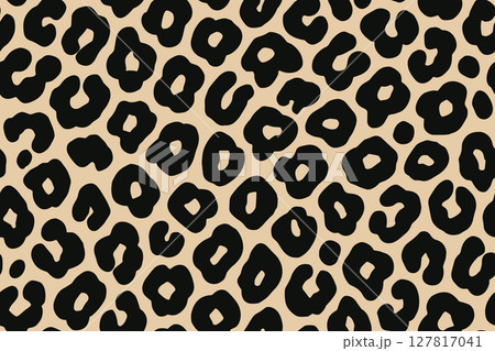 Seamless leopard print pattern with bold black spots 127817041