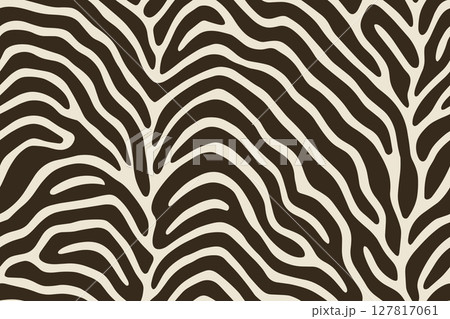 Seamless okapi stripe pattern with wavy brown lines on beige background Seamless okapi stripe pattern with wavy brown lines on beige background 127817061
