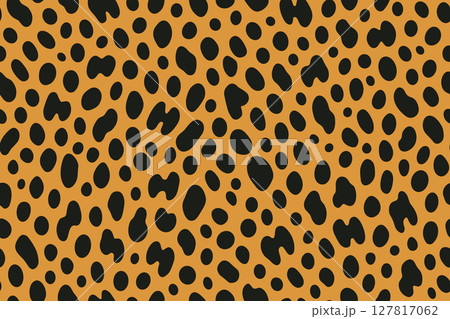 Seamless serval fur pattern with black spots on orange background Seamless serval fur pattern with black spots on orange background 127817062