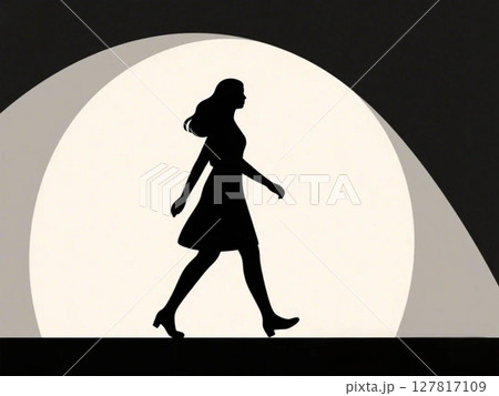 歩く女性 127817109