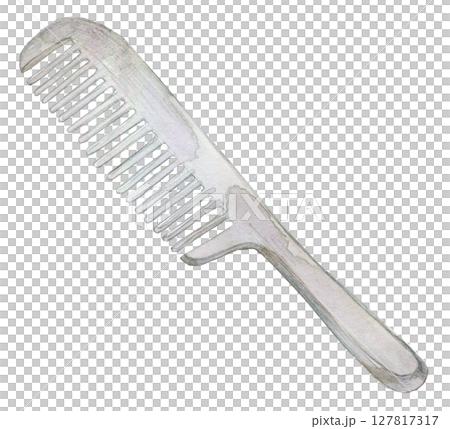 水彩插畫 手繪插畫 不鏽鋼梳子 127817317