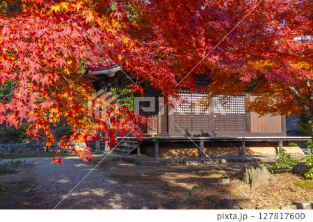 秋の京都山科　安祥寺　地蔵堂 127817600