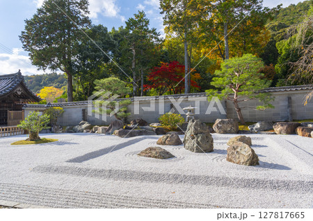 秋の京都山科　安祥寺　五智遍明庭 127817665